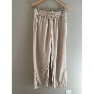 Quince Vintage Wash Tencel Wide Leg Beige Khaki Pants Trousers Size Small